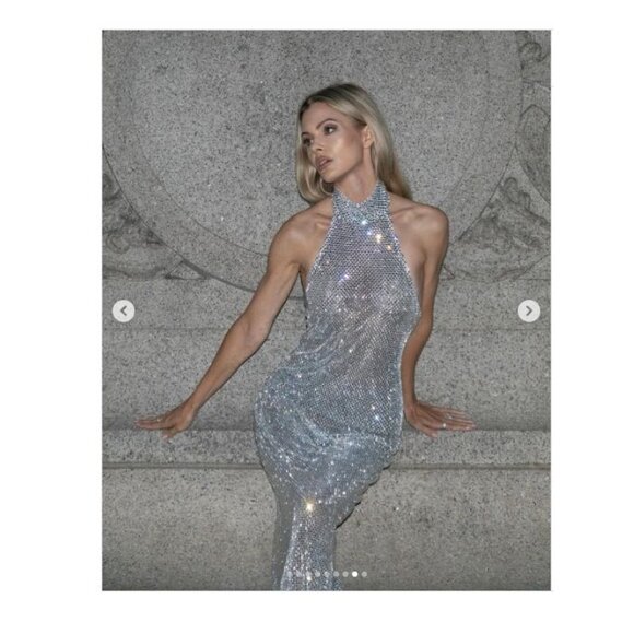 The New Arrivals by Ilkyaz Ozel Zada Skirt in Elmas 34 Womens Crystal Maxi - Picture 13 of 17